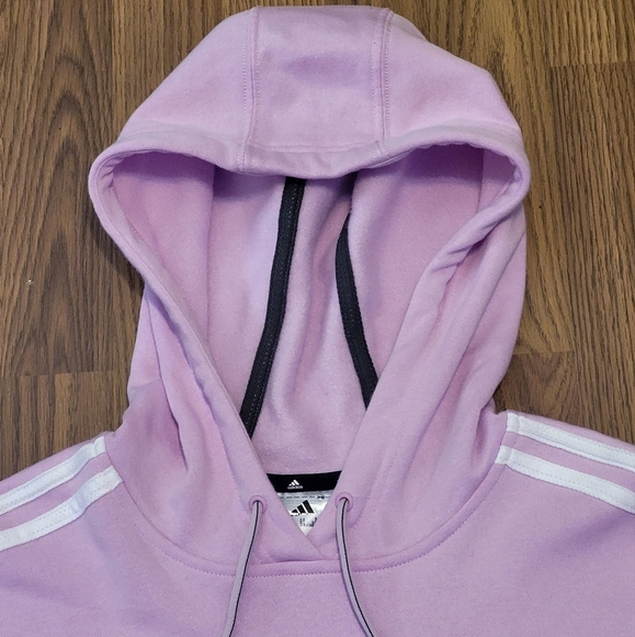 Adidas Women’s Pullover Sweatshirt Pink White Striped Size Large B38 - Picture 6 of 7